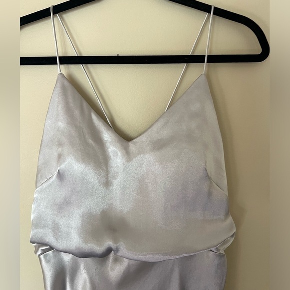 BHLDN exclusive Jenny Yoo Silver Satin Gown - Picture 11 of 15